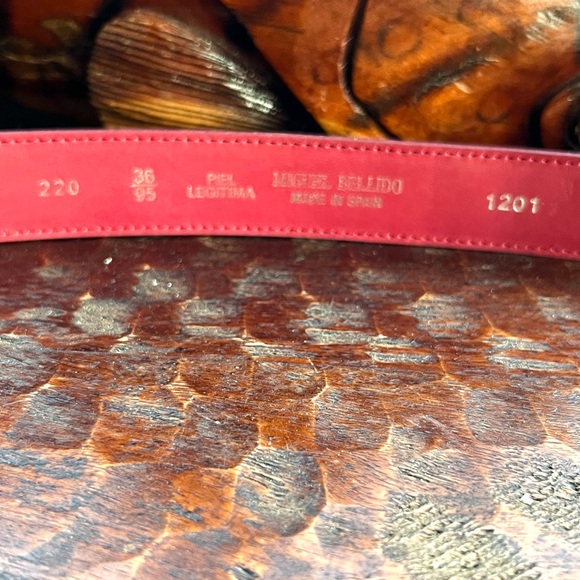 Miguel Bellido Black Leather Belt Size 36 In Excellent Condition - Picture 6 of 7